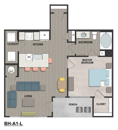 a floor plan of a bedroom floor plan with a bathroom and a living room